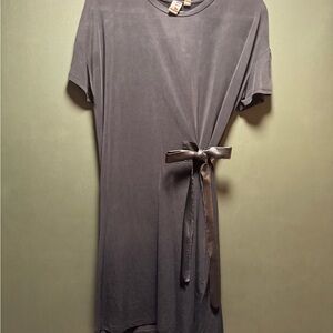 Anthropologie T- Shirt Dress with Leather Tie